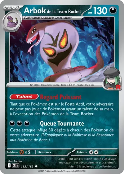 DRI 113/182 Arbok de la Team Rocket