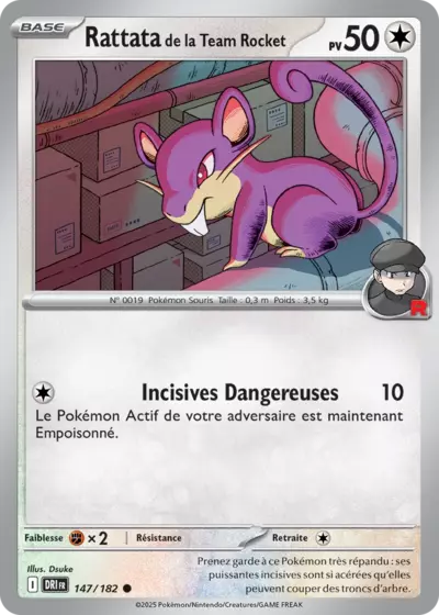 DRI 147/182 Rattata de la Team Rocket