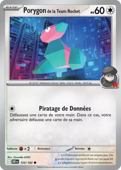 DRI 153/182 Porygon de la Team Rocket