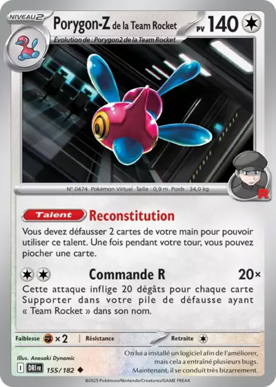 DRI 155/182 Porygon-Z de la Team Rocket